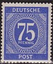 Germany 1946 Numeros 75 Pfennig Azul Scott 553